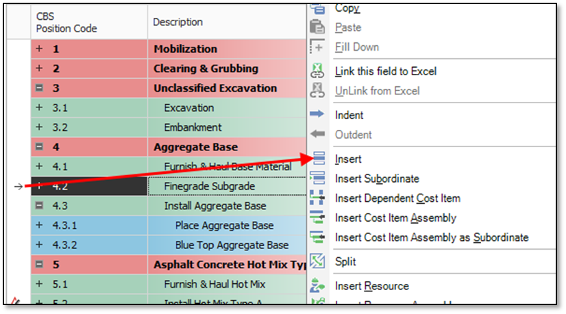 Cost Item Creation